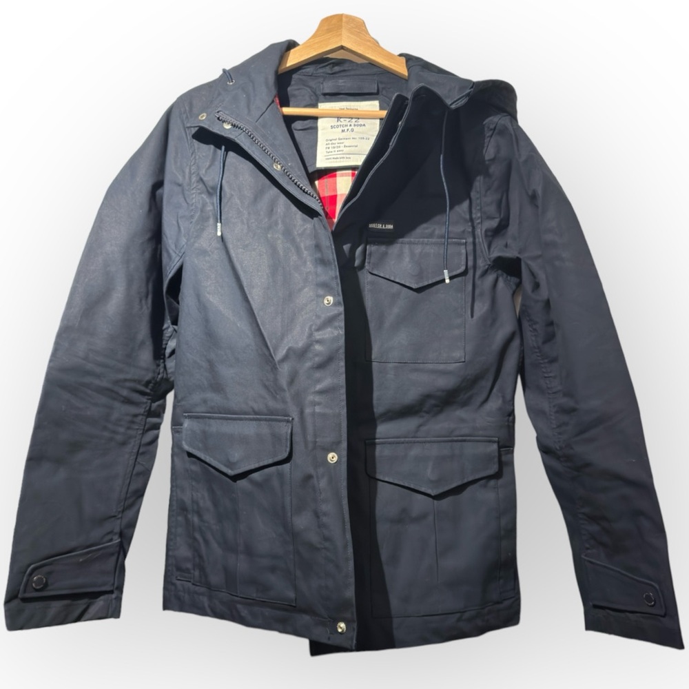 Scotch & Soda Men's Navy Showerproof Field Jacket #2005 105-22 Size S